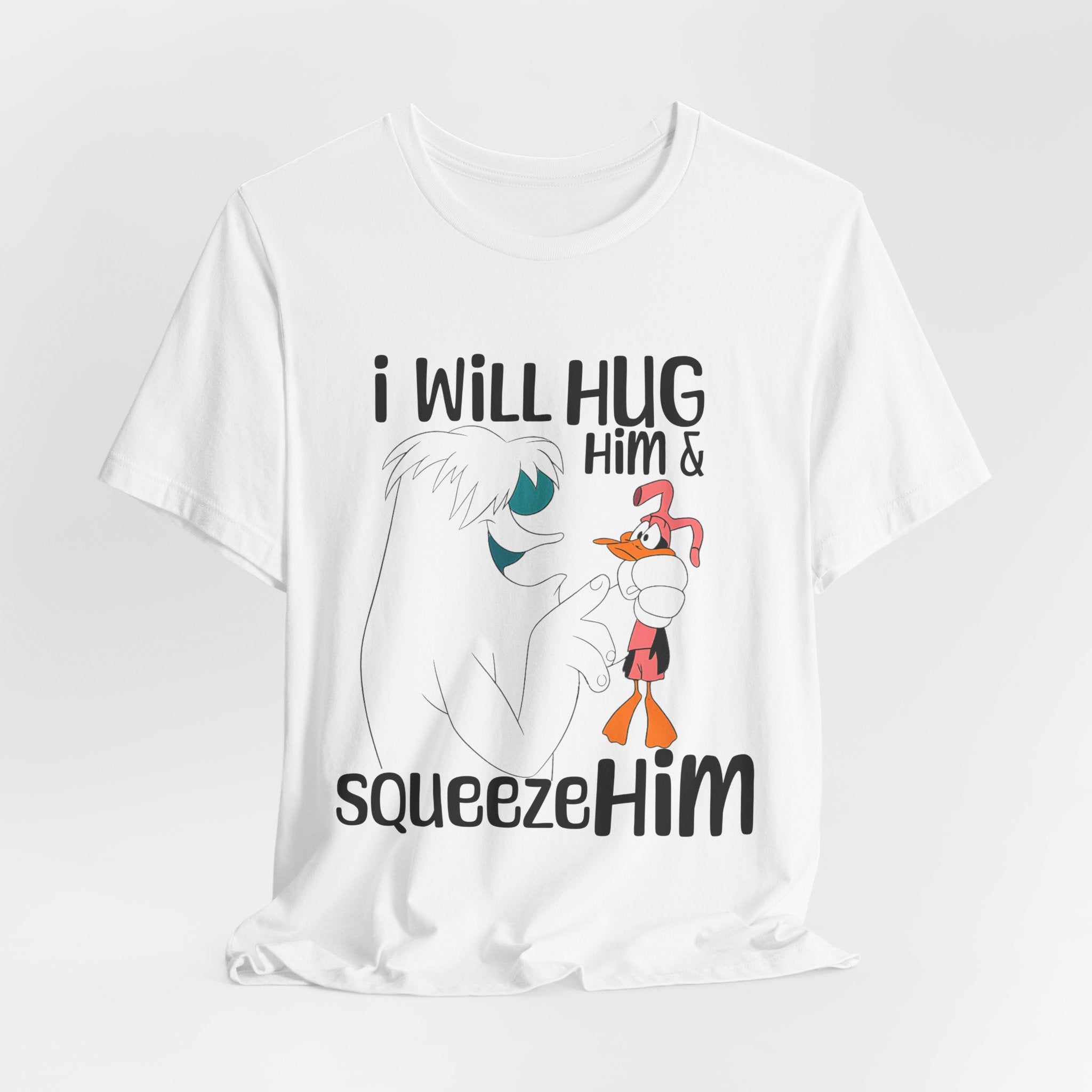 Funny Cartoon Yeti and Duck Tee | Classic Retro Animation Graphic T-ShirtCharacter Tee